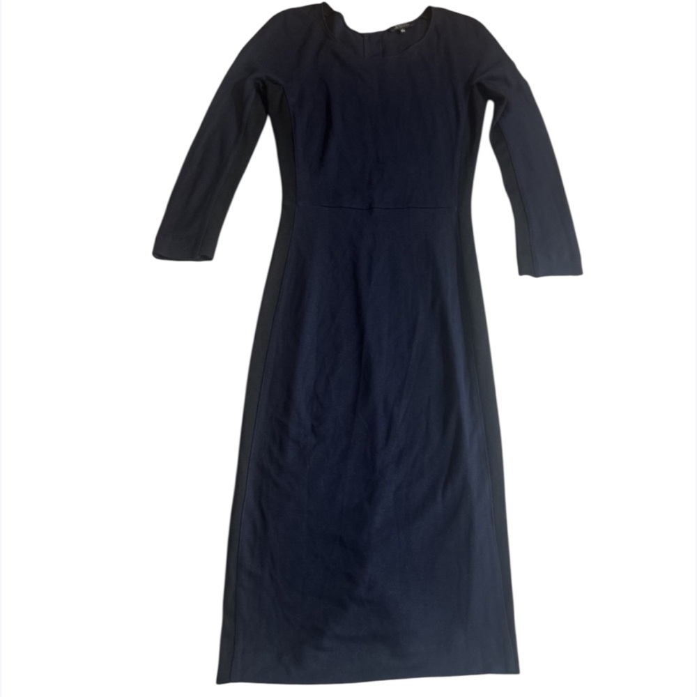 Babaton Made in Italy Women's Navy Bodycon Midi Dress Long Sleeve Work Evening 4